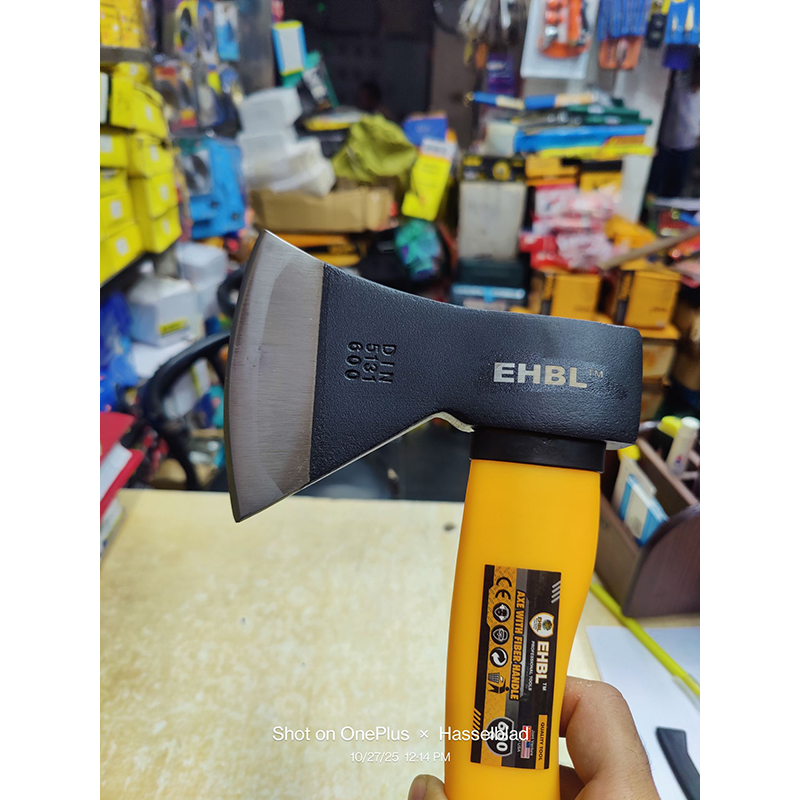 Picture of EHBL High 600G Carbon Steel Polished Head Fiber Handle Durable Wood Cutting Tools - Yellow
