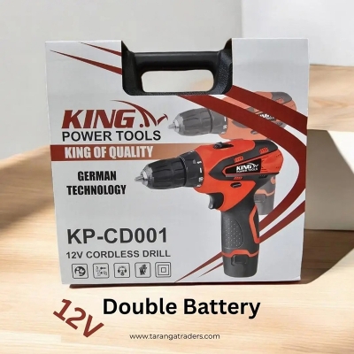 Picture of Cordless Drill Machine 12 V Double Battery (King Brand) - Pink