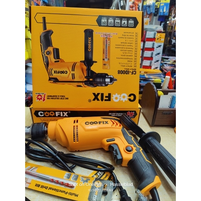 Picture of COOFIX CF-ID008 710W Impact Drill Machine – 13mm Heavy Duty Electric Drill with Variable Speed, Hammer Function & Free Drill Bit Set - Yellow
