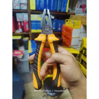 Picture of 8" HW Combination Plier – Heavy Duty Multipurpose Cutting & Gripping Tool | Professional Hand Tool for Electrician & Home Use - Yellow
