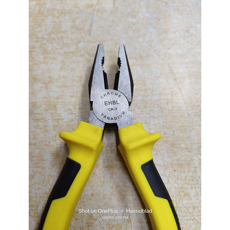 Picture of 6" EHBL Heavy Duty Combination Pliers | Professional Wire Cutting, Bending & Gripping Tool | High Quality Carbon Steel Hand Tool for Electric & Home Use - Yellow