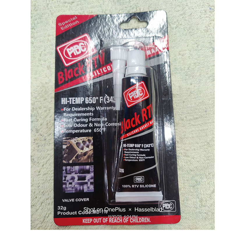 Picture of Teson Hi-Temperature Instant Black RTV Silicone Gasket Maker/600 Degree Fahrenheit/Teson T-603 GW/32 Grams/Silicone Gum/Gasket maker/Heat resistant gum/glue/Bright