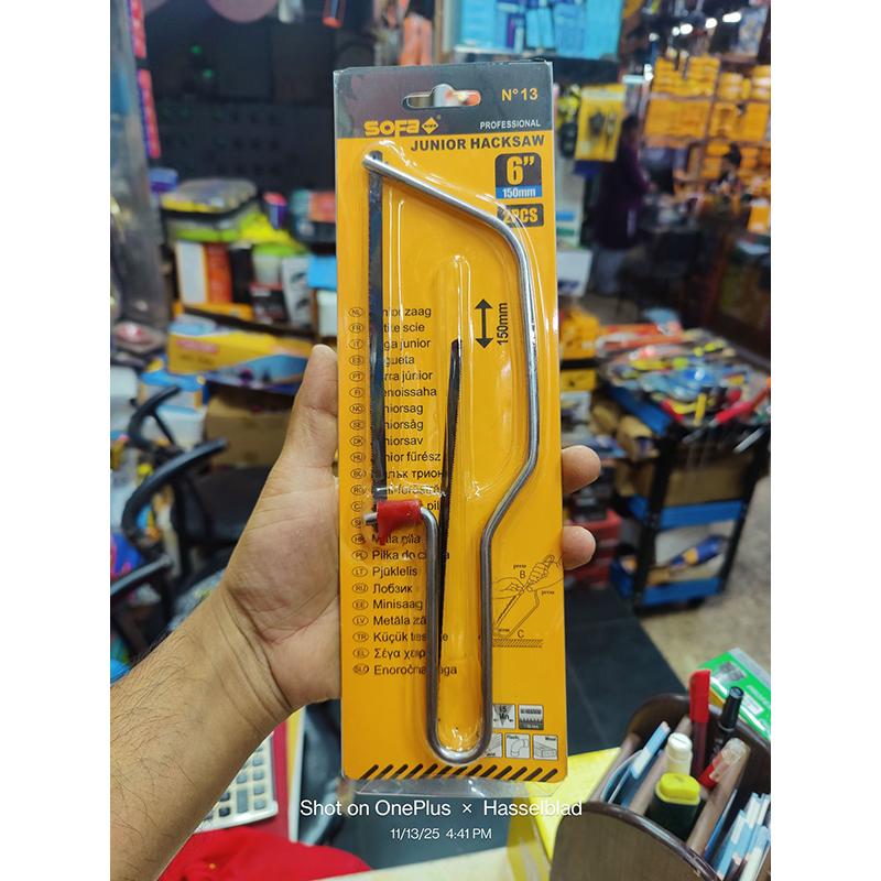 Picture of Mini Hacksaw Frame (150mm 6") With Saw Blade - Yellow