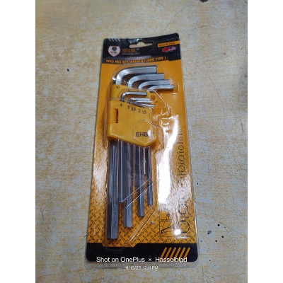 Picture of “EHBL 9PCS Long Type Hex Key Set – CRV Steel Premium Wrench Set” - Yellow