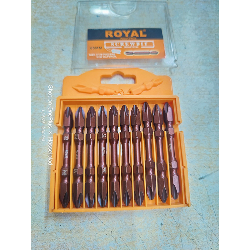 Picture of Royal Industrial 65mm Premium Screw Bit Set – Long Life & High Performance - Brown