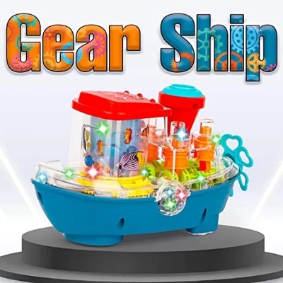 Picture of Gear Land Ship With Rotating Fishing Lamp Bump Baby Toys