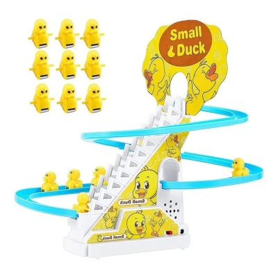 Picture of Electric Duck Climbing Stairs Toy with LED Lights & Music – Fun Roller Coaster Set for Kids