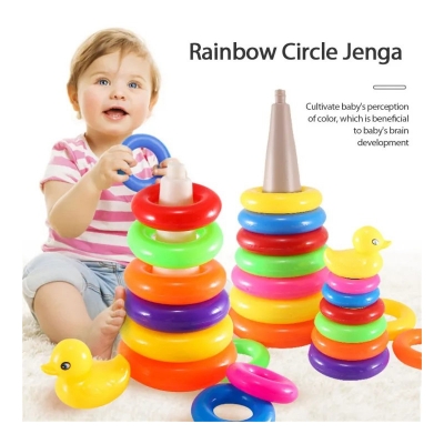 Picture of Rainbow ring tower Color Block ring Rainbow ring toys