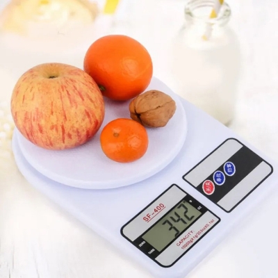Picture of Kitchen Weight Scale Machine Digital Kitchen Weight Machine Model SF400 Weight Machine Mini Weight Measuring Scale With Digital Display White