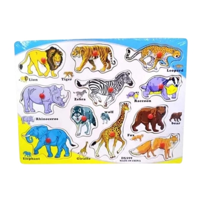 Picture of Wooden Animal Puzzle Set – Montessori Educational Toy for Toddlers