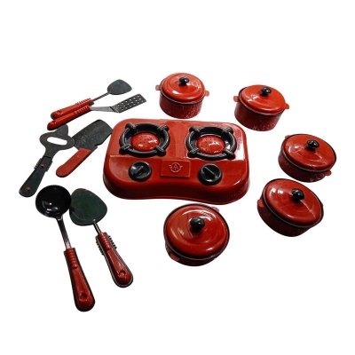 Picture of Barbie Kitchen Ware Play Set For Girls 12pcs Red