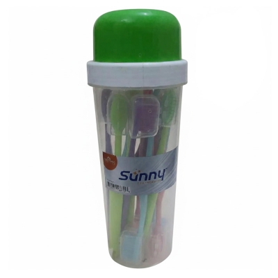 Picture of Sunny soft toothbrush multicolour 12 Pcs with cap