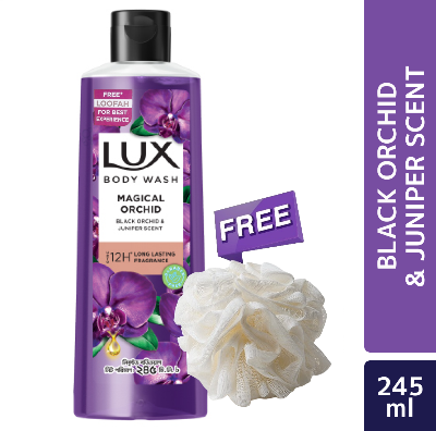 Picture of Lux Body Wash Black Orchid Scent & Juniper Oil 245ml (Free Loofah)