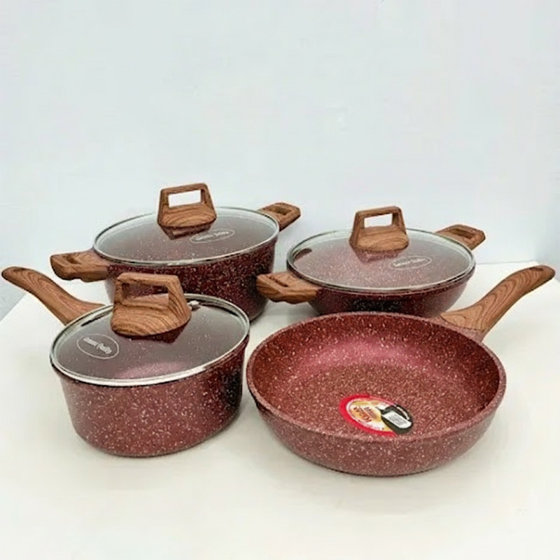 Picture of Kiam 7 Pcs Die-Casting Aluminum Cookware Set (INDUCTION) - Brown 