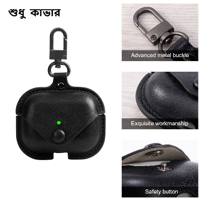 Picture of AirPods Pro-2 Magnet Leather PU Case with Hook For apple & Airpods a9 pro cover