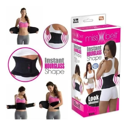 Picture of Miss Belt Instant Waist Adjustable Hourglass Body  Slimming Shaper for Women Hourglass Shape - Black