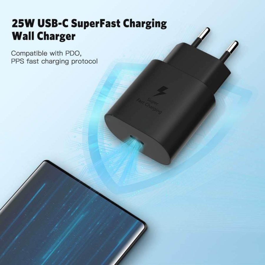 Picture of Samsung 25W Super Fast Orginal Charger Usb Type C Charger Power Adapter For Galaxy Usb-C (2 Pin) - Samsung PD Charger