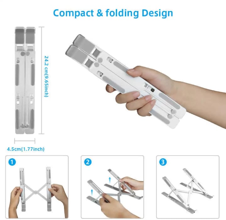Picture of Laptop stand aluminum alloy adjustable multi-angle laptop stand 10-17 inch tablet notebook laptop stand - cloth stand