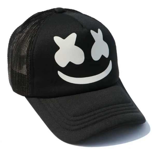 Picture of Marshmello Black Half Net Foam Fashionable Styles Cap for Men And Woman