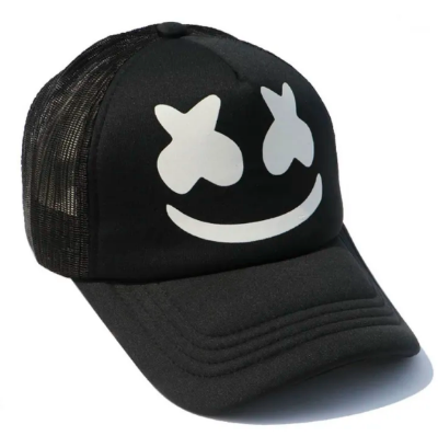 Picture of Marshmello Black Half Net Foam Fashionable Styles Cap for Men And Woman