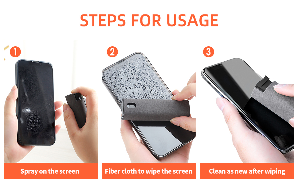 Picture of Screen Cleaner 3-in-1 Touchscreen Mist Cleaner Spray and Microfiber Cloth Built-in Cleaning Solution Portable Reusable Fingerprint-Proof Spray Bottle for Phone Laptop iPad TV Monitor Car Screen