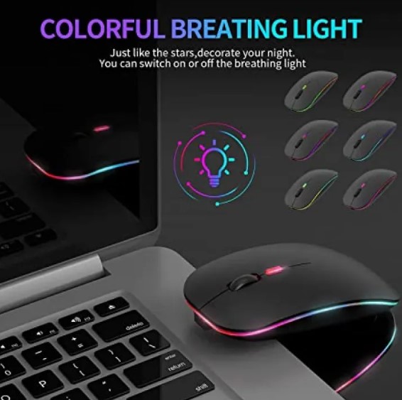 Picture of Rechargeable Wireless Mouse RGB Waterproof Optical Mouse, For Pc and Laptop Gamer Dual Model 2.4GHz Mouse