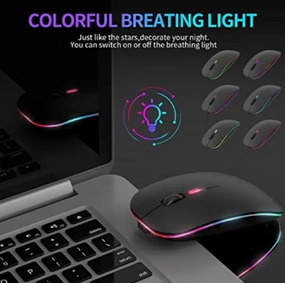 Picture of Rechargeable Wireless Mouse RGB Waterproof Optical Mouse, For Pc and Laptop Gamer Dual Model 2.4GHz Mouse