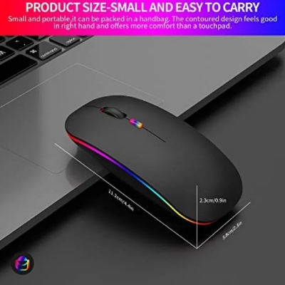 Picture of Rechargeable Wireless Mouse RGB Waterproof Optical Mouse, For Pc and Laptop Gamer Dual Model 2.4GHz Mouse