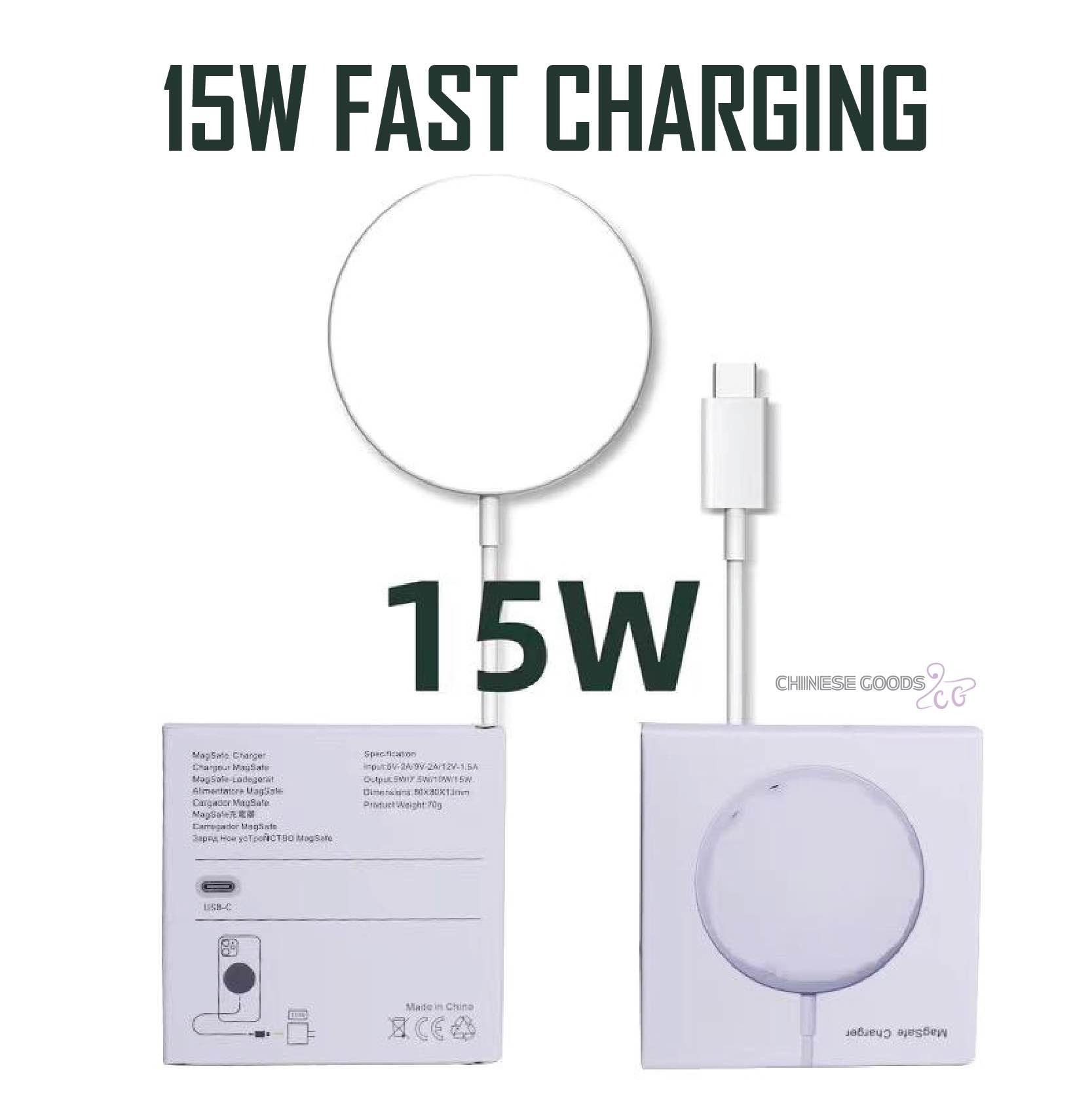 Picture of New 15W Wireless charging pad with C type adjust cable, for all wireless supported phone like iPhone, Samsung, Xiaomi, Huawei