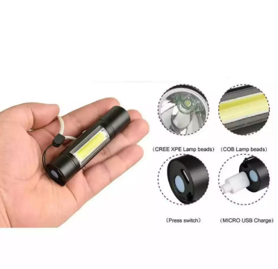 Picture of Usb Rechargeable Led Mini Flashlight With New Stylish Fashionable Storage Box-Flashlight & Cob Led Flashlight Micro Usb Charging System Zomable Focus - Charger Light