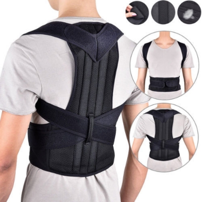 Picture of Adjustable Back Posture Corrector Back Pain Relief Belt Spine Waist Support Correction Straps Posture Belt For Men Women - Black