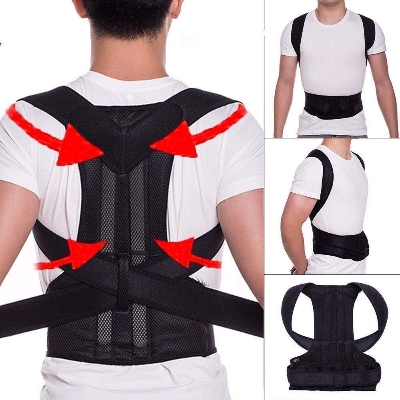 Picture of Adjustable Back Posture Corrector Back Pain Relief Belt Spine Waist Support Correction Straps Posture Belt For Men Women - Black