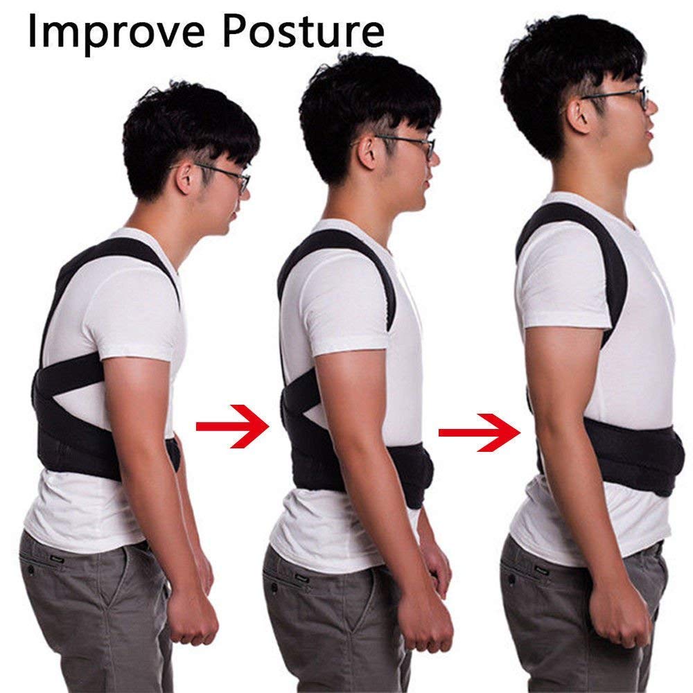 Picture of Adjustable Back Posture Corrector Back Pain Relief Belt Spine Waist Support Correction Straps Posture Belt For Men Women - Black