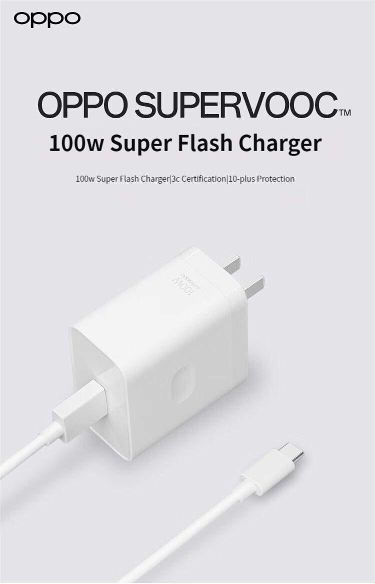 Picture of Original OPPO 100W VCBAUACH Dual Port SuperVOOC Charger USB A Type C Fast Charge Power Adapter For OPPO X6 X5 Reno 10 Pro