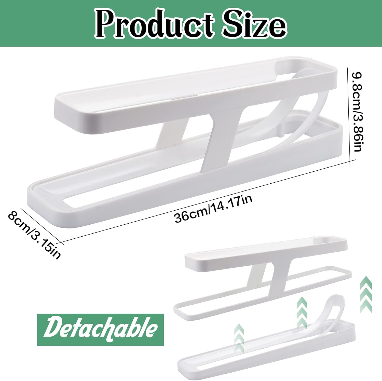 Picture of 1 pic Double-Layer Egg Dispenser Automatic Roll-Down Egg Storage Rack Slide Egg Carton Refrigerator Egg Basket Kitchen Countertop Egg Holder