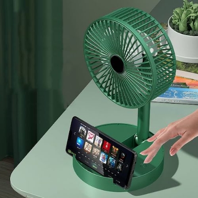 Picture of Usb Foldable Rechargeable Telescopic Mini Desktop Air Fan 3 In 1 Camping Portable Battery Fan