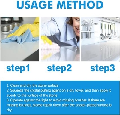 Picture of Stone Stain Remover Cleaner, Kitchen Marble Oil Stain Cleaner, Marble Stone Cleaner Polishes, Crystal Plating Agent for Marble, Tile, Granite, Kitchen Cooktops