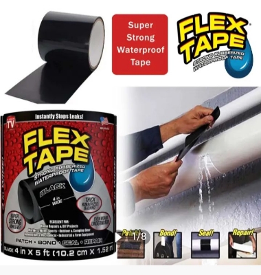 Picture of Flex Tape Strong Rubberized Waterproof Tape Super Strong Leaking Water Pipe Repair Tape Flex Tape Water-Resistant Belt- 4 Inches*5Feet - Double Side Tape
