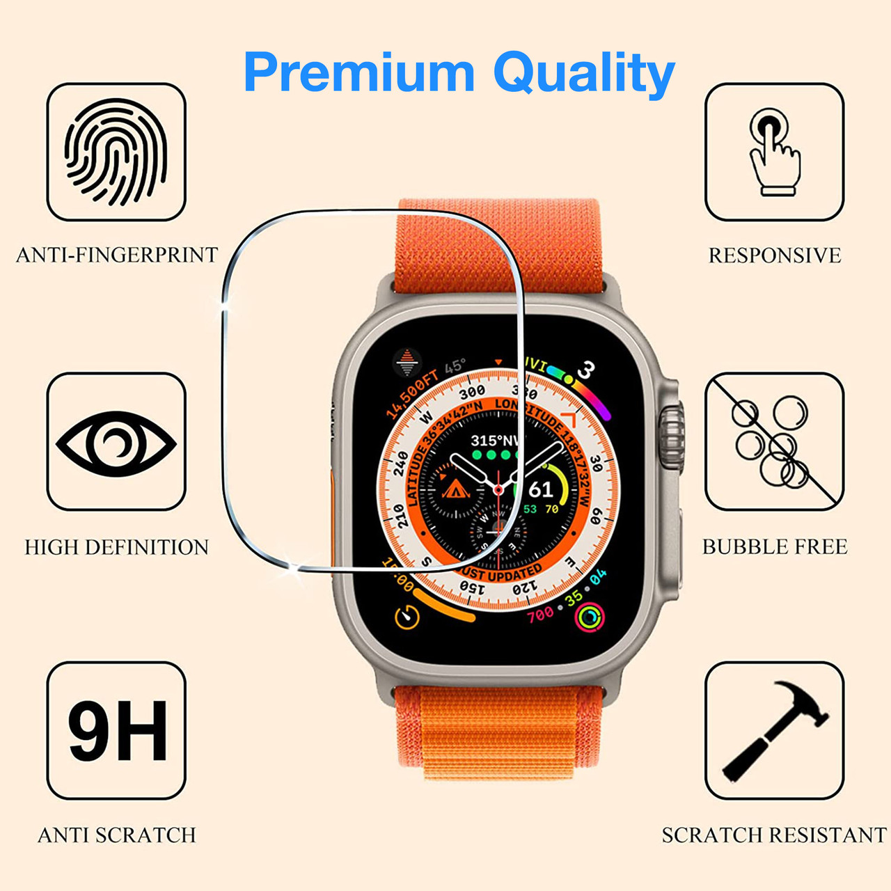Picture of 49mm 3D Film Screen Protector For iWatch ultra, HW 8 Ultra, DT 8 Ultra, Watch 8 Ultra,MT 8 Ultra, S8 Max Ultra, S8 Ultra, GS 8 Ultra, N8 Ultra