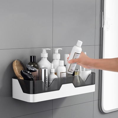 Picture of 1pic Bathroom Shelf Organizer No Drill Organizer Shower Storage Rack Wall Mount Plastics Toilet Shampoo Holder Bathroom Accessories