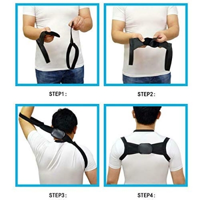Picture of Body Fitness Belt Posture Corrector Belt Adjustable Back Correction Strap Shoulder Brace Belt Straighten