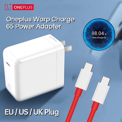 Picture of Oneplus Warp Charge 65 EU US UK Plug 65w Warp Charger Adapter Oneplus 8T 8 Pro 7t 7 6t Fast Charging Usbc To Usbc Cable