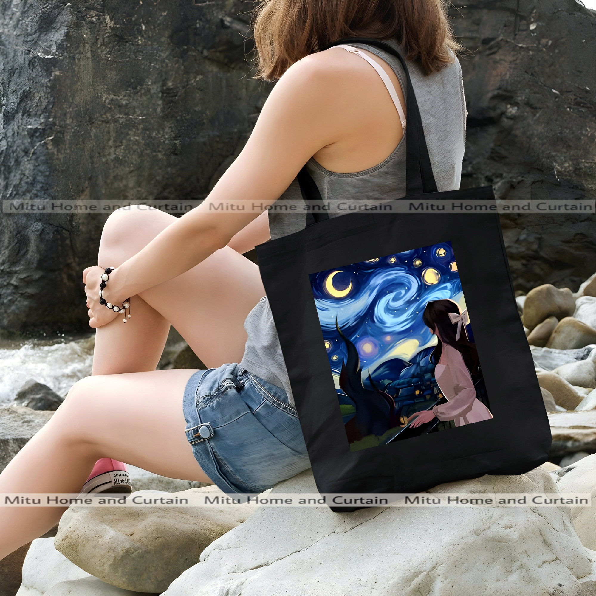 Picture of Craft Canvas Tote Bag Women Empowerment Unique Designed Cotton Canvas Tote Bag With Zipper for Women Girls Ladies Everyday Daily Useable Fashionable Hand Shoulder Bag For School College University Students