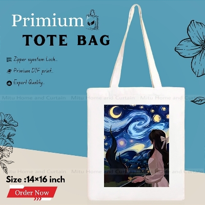 Picture of Fashion Canvas Tote Bag Women Empowerment Designed Cotton Canvas Tote Bag With Zipper for Women Girls Ladies Everyday Daily Useable Fashionable Hand Shoulder Bag For School College University Students