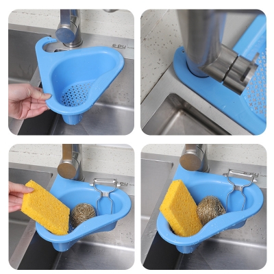 Picture of Sink Strainer Colander Drain Basket, Multifunction Saddle-Shaped Mesh Strainer, Corner Food Strainer Over The Sink for Kitchen Waste, Vegetable, Fruits