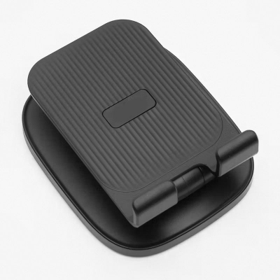 Picture of BY-556 Fully Adjustable Foldable Alloy Desktop Phone Holder Adjustable Angle Height 360 Degree Rotating Cradle Dock Mobile Stand Compatible With All Mobile/Tablet Devices Under