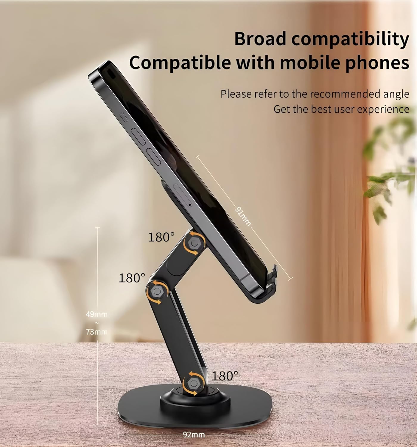 Picture of Multifuctional Mobile Stand for All Android & I Phone with Adjustable Mini Stand - 360° Rotating Phone Holder for Mobile Device