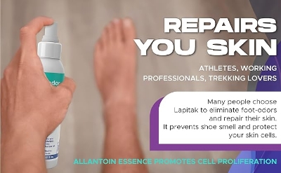 Picture of Lapitak Shoe Deodorizer and Foot Spray - Shoe Odor Eliminator & Smell Remover for Feet, Shoes & Gym Gear - Shoe Freshener with Allantoin and Tea Tree Oil