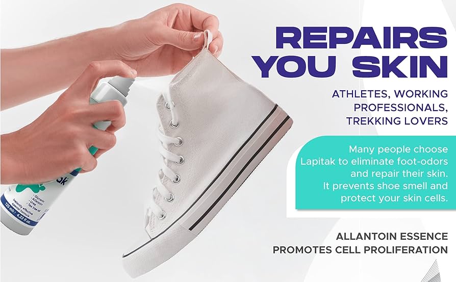 Picture of Lapitak Shoe Deodorizer and Foot Spray - Shoe Odor Eliminator & Smell Remover for Feet, Shoes & Gym Gear - Shoe Freshener with Allantoin and Tea Tree Oil