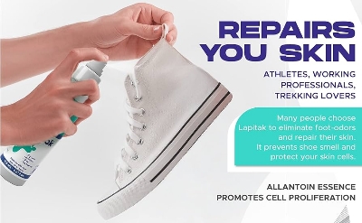 Picture of Lapitak Shoe Deodorizer and Foot Spray - Shoe Odor Eliminator & Smell Remover for Feet, Shoes & Gym Gear - Shoe Freshener with Allantoin and Tea Tree Oil